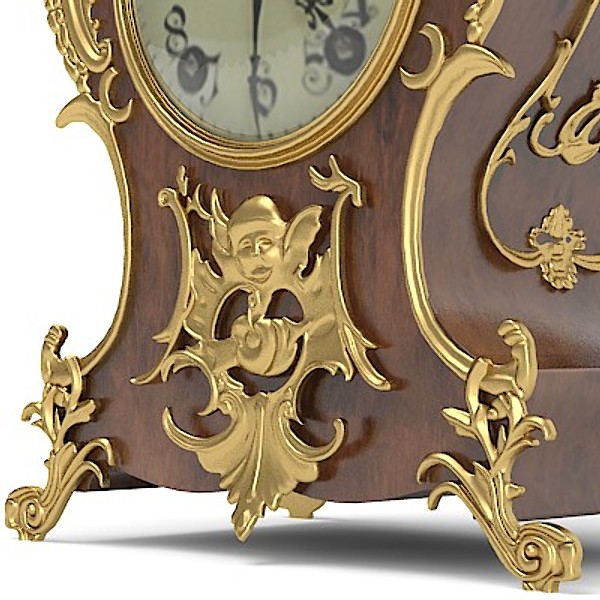 3d model of fireplace clock classic candelabra - Fireplace clock Classic  and candelabra by shop3ds